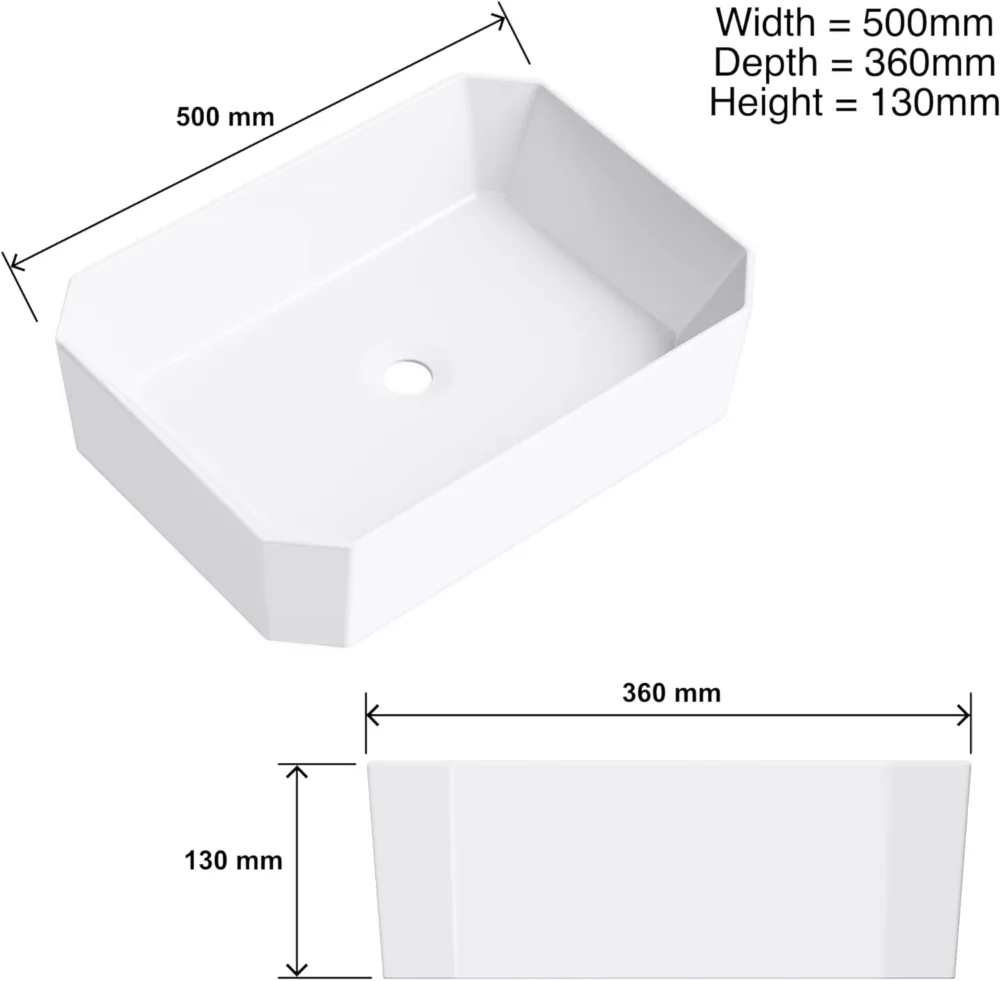 Ceramic Bathroom Sink, White Countertop Wash Basin