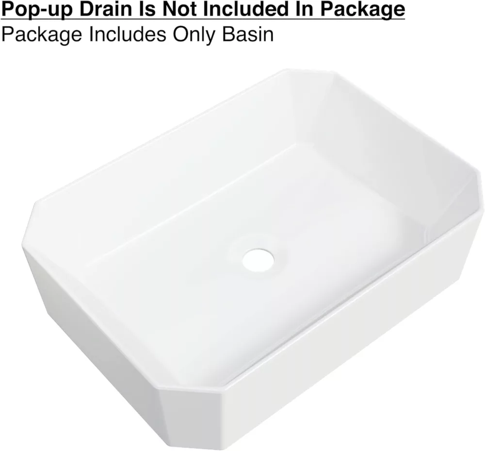 Ceramic Bathroom Sink, White Countertop Wash Basin