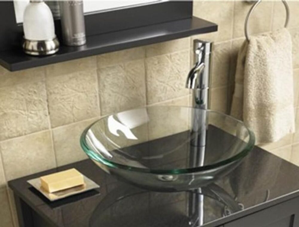 Tempered Glass Round Vessel Sink Bowl