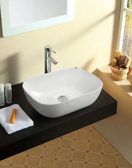 Modern Bathroom Cloakroom Ceramic Oval Basin Sink