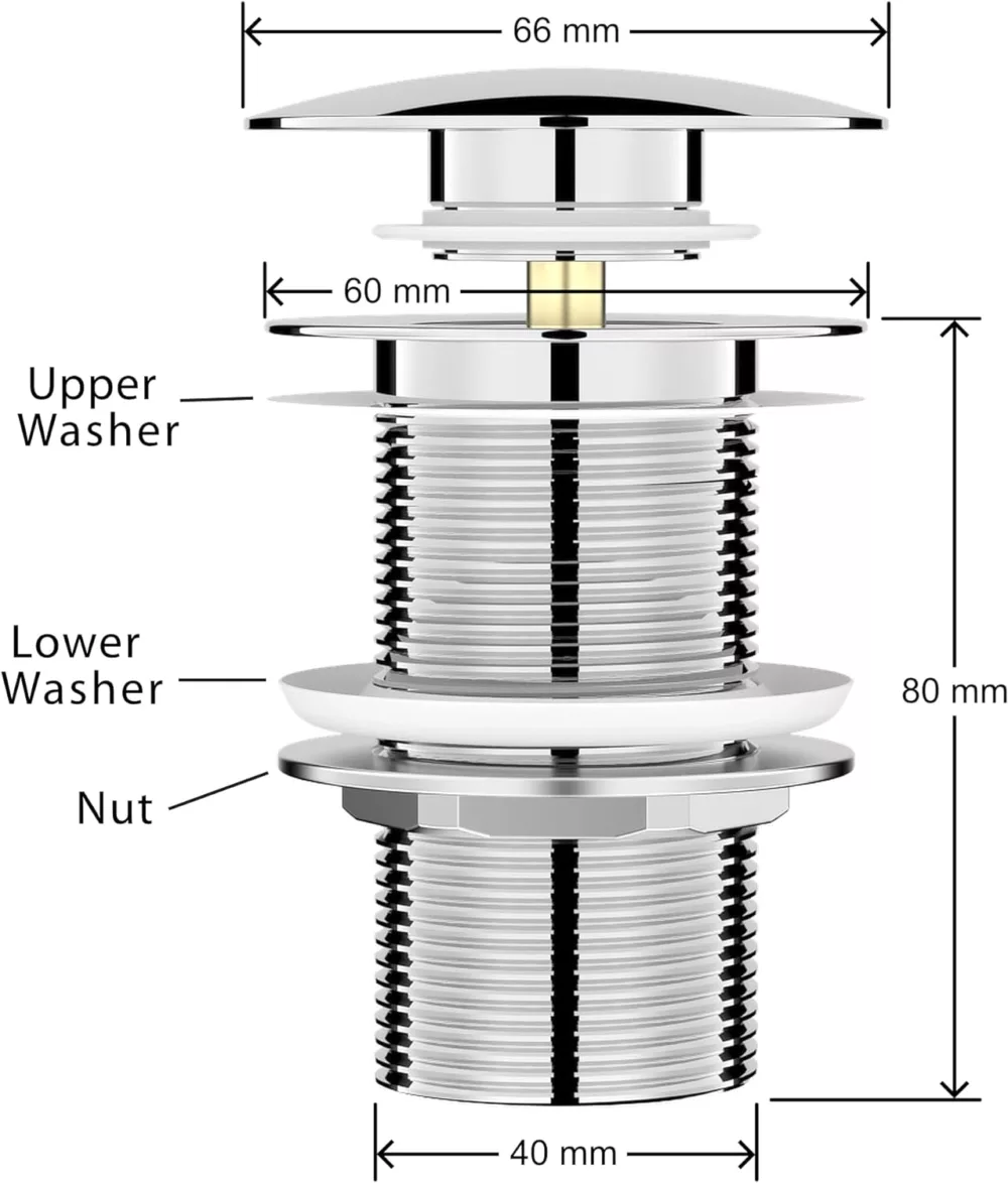 Pop Up Basin Waste - UnSlotted