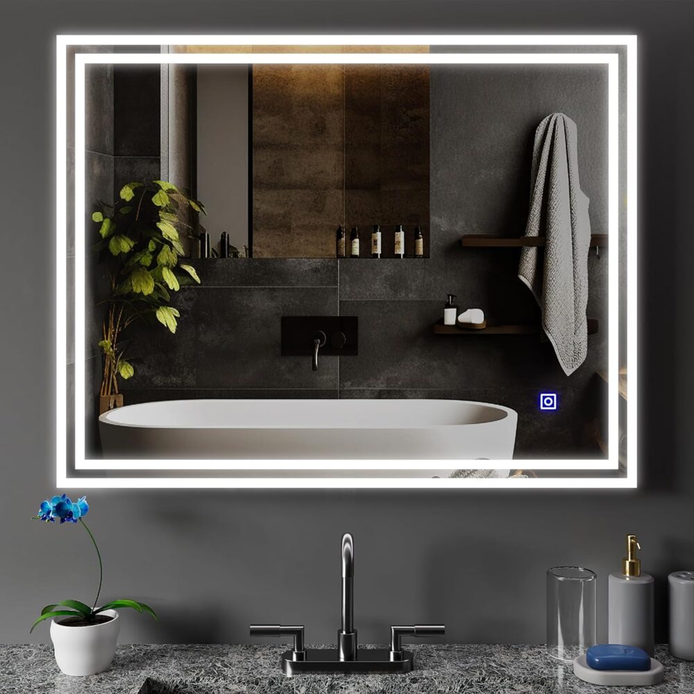 Illuminated bathroom Mirror with LED