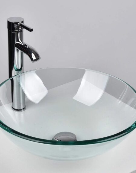 Tempered Glass Round Vessel Sink Bowl