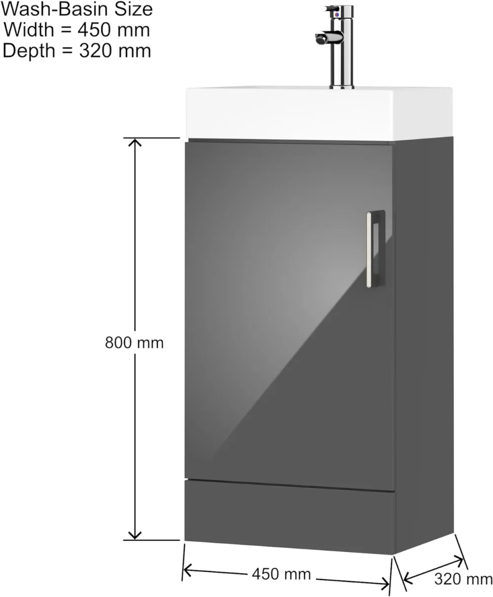 Floor Standing Vanity Unit with Basin | Cloakroom Vanity Unit